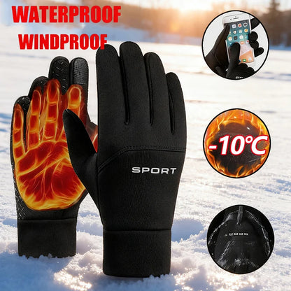 Men's Women's Winter Warm Touch Screen Gloves Windproof Cold-proof Cycling Running Hiking Skiing Gloves