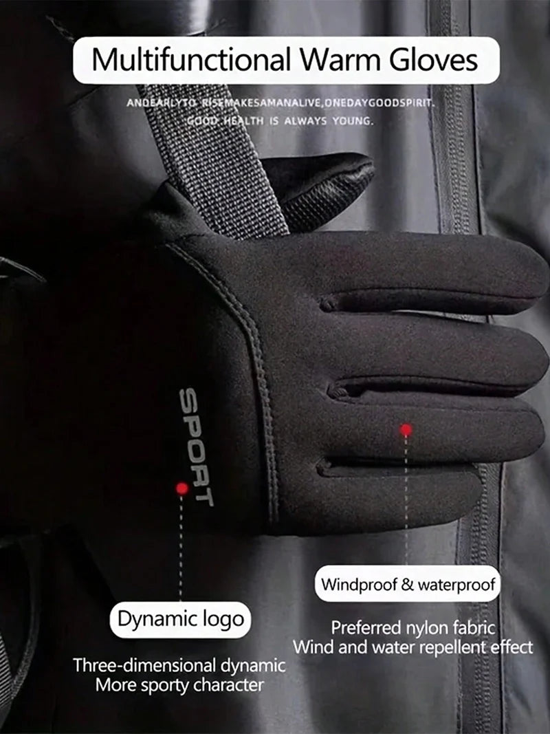 Men's Women's Winter Warm Touch Screen Gloves Windproof Cold-proof Cycling Running Hiking Skiing Gloves