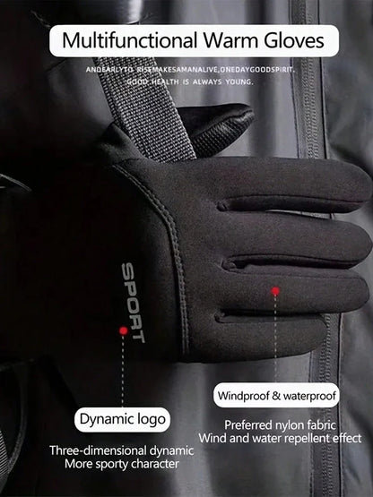 Men's Women's Winter Warm Touch Screen Gloves Windproof Cold-proof Cycling Running Hiking Skiing Gloves